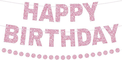 Alynta Happy Birthday Banner Pre-Strung Glitter Birthday Party Decorations | NO by Alynta
