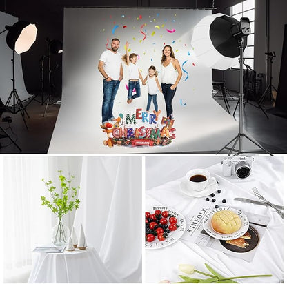 JINSUI White Backdrop Curtain for Photoshoot, Large Fabric 10x20 ft | Thick - Image 2