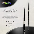 Silver Brush Limited 3000S-4 Black Velvet Round Paintbrush for Watercolor, Gouache, Inks, & Dyes, Size 4, Short Handle