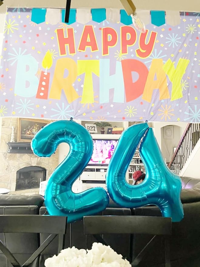 Number 2 Balloons 40 Inch for 2nd 22 Birthday Party Decorations, Light Blue | - Image 4