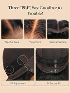 Julia Hair Bye Bye Knots Glueless Wig Curly Pre Cut Lace Front Wigs Human Hair for Women 12A Upgrade 7x5 Lace Closure Wig Pre Plucked with Pre Bleached Knots Put on and Go Natural Color 16 Inch