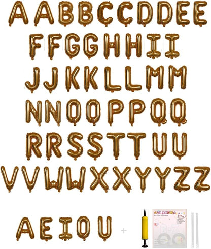58 PCS Letter Balloons Alphabet Letters 2 Sets A- Z & 1 Sets AEIOU 16 by buynow