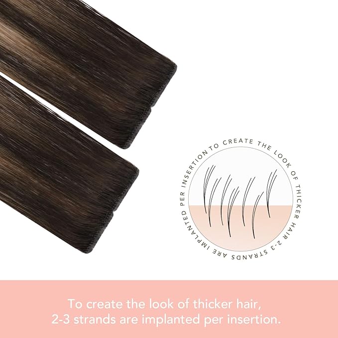 Sindra Invisi Edge Tape in Hair Extensions Human Hair, 22 Inch 60g 20pcs Dark Brown Mixed Chestnut Brown Invisible Extensions Natural Seamless Injected Tape Ins Straight