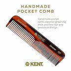 Kent Gift Set NU19 with OT Fine Tooth/Wide Tooth Pocket Comb for Hair, Mustache and Beard for Men, Women and Kids. Travel Set with Leather Pouch and Stainless Steel Nail File. Handmade in England