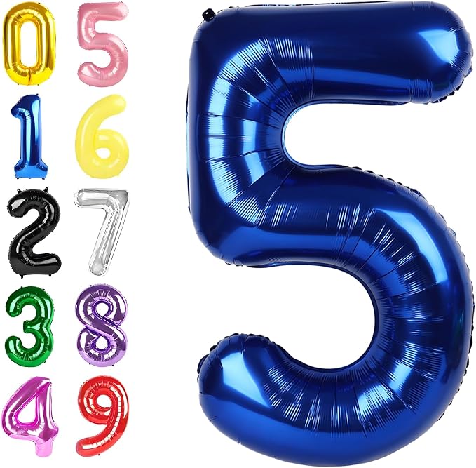 Numbers 4 Balloon 40Inch Navy Blue Balloons by Argthjy