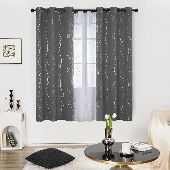 Deconovo Living Room Curtains 72 Inches Long, Thermal Insulated, Room Darkening - Image 2