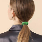 Suncdelv Silk,100% Silk Scrunchies for Hair,22 Momme Hair Ties for Anti-Crease & Breakage,Natural Women Hair Accessories，Fashion Hairbands 4PCS（Green series）