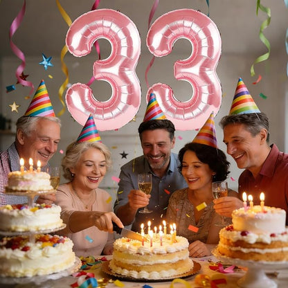 40 Inch Number 33 Balloons for 33rd Birthday Party Decorations, 0-100 Jewelry - Image 2