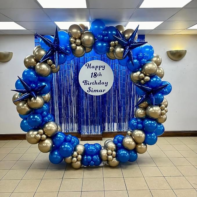 Royal Blue and Gold Balloon Arch Garland Kit 153pcs - Image 6