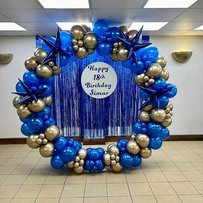 Royal Blue and Gold Balloon Arch Garland Kit 153pcs - Image 6