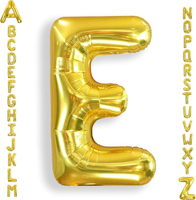AULE 40 Inch Gold E Balloon Letter Foil A-Z Birthday Big Alphabet | Birthday by AULE
