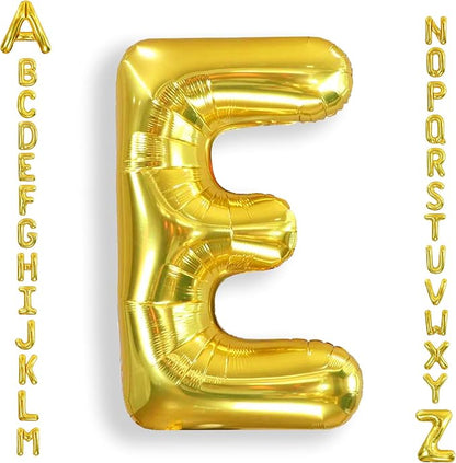 AULE 40 Inch Gold E Balloon Letter Foil A-Z Birthday Big Alphabet | Birthday by AULE