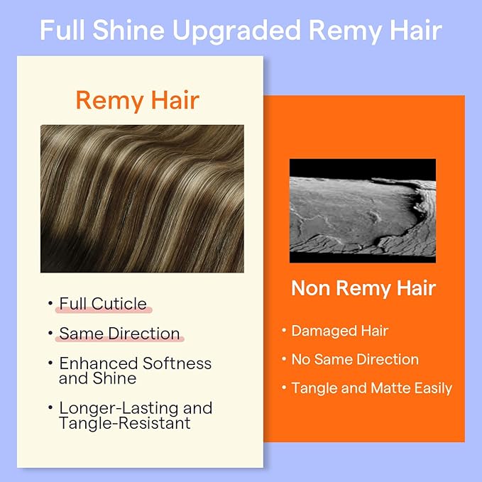 Full Shine Human Hair Clip in Extensions 20 Inch Balayage Dark Brown to Caramel Blonde Human Hair Extensions Clip ins for Women 7 Pcs 120 G