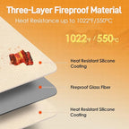 Heat Resistant Mat for Air Fryer, 16 x 20in Heat Resistant Mat for Countertop, Fireproof Silicone Countertop Protector Hot Pad for Air Fryer, Coffee Maker, Toaster, Oven (Khaki)