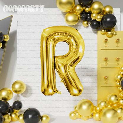 Letter Balloons Gold 40 Inch R Large Giant Big Foil Mylar Balloon | - Image 4