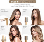 GLAMUP 5 in1 Flexible Styler Multi Air Curler - Advanced High-Speed Dryer, Magic Styler with Tight Grip, Fast Drying Travel Hair Tool, No Heat Damage, Gift Set