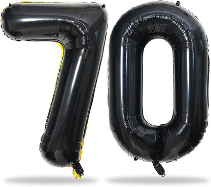 Lingqiang 3pc Black 40 Inch Number 70 Balloons by Lingqiang