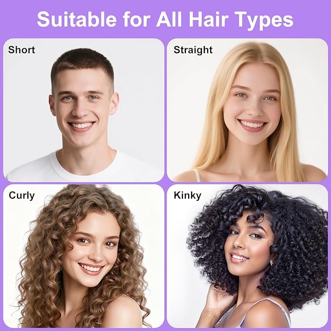 Curly Hair Brush, Curl Defining Brush with Soft Boar Bristles Detangling Tangled Glides, Wide-Teeth Design Effortlessly Shaping & Defining Curls, Curling Definer for Wet & Dry Hair (Purple)