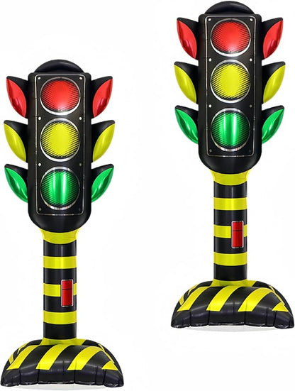 2Pcs Standing Traffic Light Balloons/Large Red Yellow Green Stoplight Balloons by baoonworlld