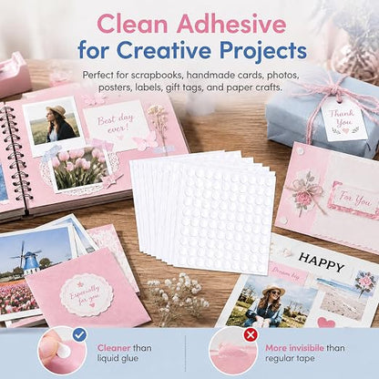 Glue Dots Double Sided 1500 Pcs Clear Removable Adhesive Sticky Dots Tabs | - Image 6