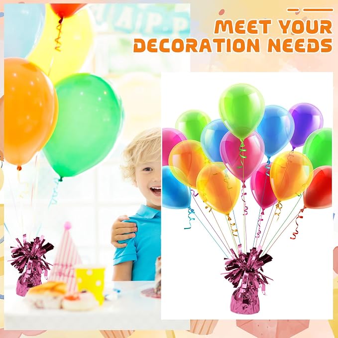 2 Pcs Balloon Weights Pink Metallic Anchor Balloon Holder - Image 6