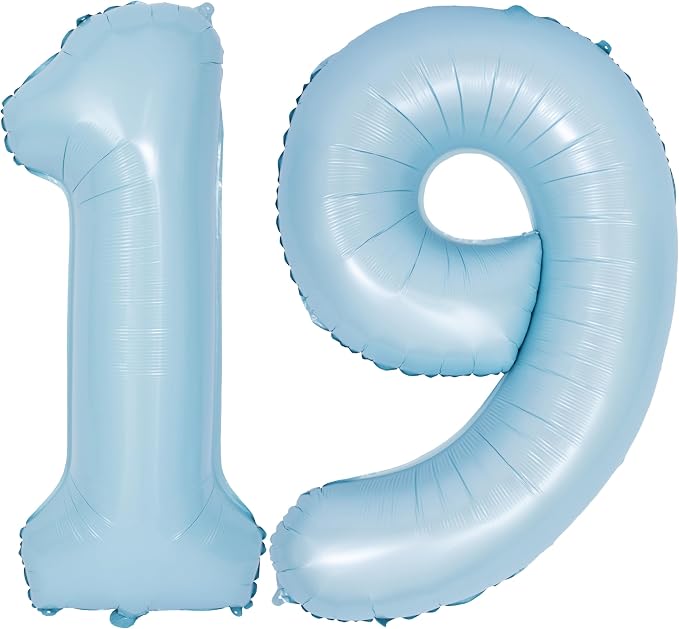 40 In Matte Blue Number Balloons Helium Foil Mylar Balloon Party Digital 19 | by Exquisitehighqualitypartydecorationstomeetyoureveryneed%EF%BC%81
