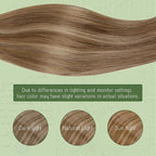 RUNATURE Clip in Hair Extensions Real Human Hair 150g 7pcs Dark Blonde Clip in Hair Extensions 24 Inch Long Straight Hair Can Be Styled #10P16 Dark Blonde Highlight Caramel Blonde