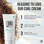 Juju Bounce Curl Cream for Curly Hair 6 Fl Oz (New and Improved Formula) - Soft Hold Curly Hair Styling Products, Curl Defining Cream & Enhancer, Fragrance-Free Formula for Wavy & Medium Curls