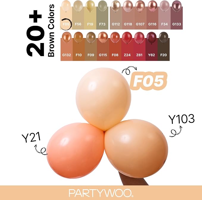 PartyWoo Nude Balloons 127pcs Apricot Boho Fall Color 36 18 12 10 5 Inch | 36 - Image 4