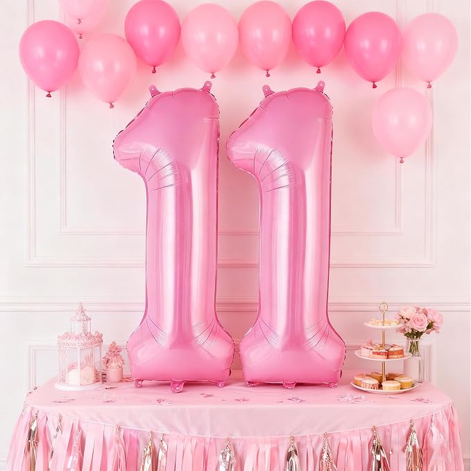 Pink Number 11 Balloons, Big Large Foil Number Balloons, Jumbo Giant Mylar - Image 5
