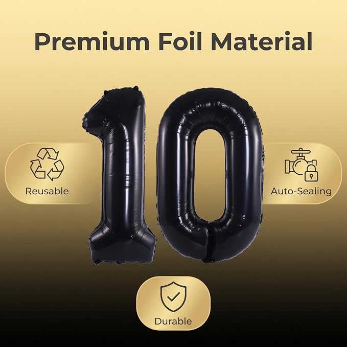 Number 10 Balloon Foil Mylar Balloons - Image 5