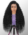 13x6 Deep Wave Lace Front Wigs Human Hair 180% Density Curly Human Hair Wig Pre Plucked Wet and Wavy human hair wig for Women HD Lace Frontal Wigs with Baby Hair 30Inch