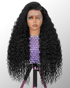 13x6 Deep Wave Lace Front Wigs Human Hair 180% Density Curly Human Hair Wig Pre Plucked Wet and Wavy human hair wig for Women HD Lace Frontal Wigs with Baby Hair 30Inch