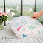 Christmas Tree Satin Pillowcase for Hair & Skin Care, Standard Size Set of 2 - Luxurious Satin Pillow Cover with Envelope Closure(20x26 Inches)