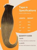 DOORES Tape in Hair Extensions Human Hair, Medium Brown Highlighted Dirty Blonde 22 Inch 20pcs 50g, Human Hair Extensions Natural Hair Extensions Seamless Straight