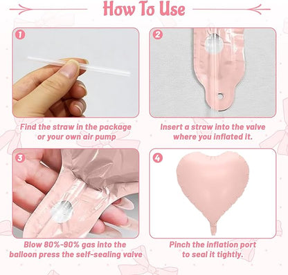 Pink Blue Bow Balloon Set​ - Image 3