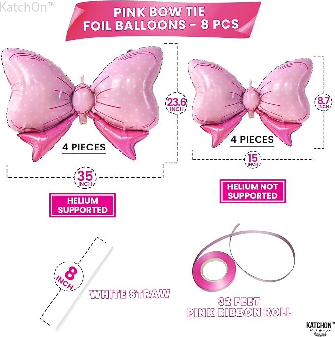 KatchOn, Giant Pink Bow Balloons - Image 2