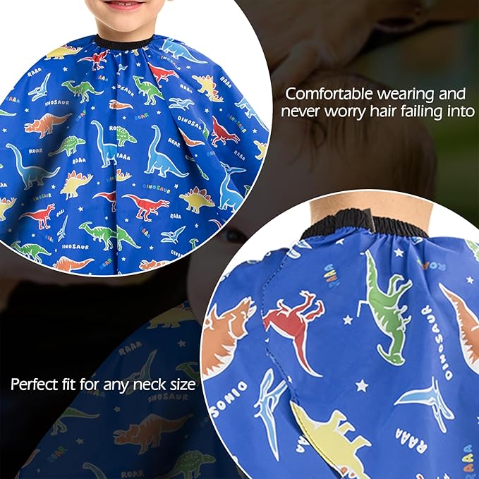 Himart Hair Cutting Barber Cape Professional Haircut Salon Cape for Men Women (Blue Dinosaur)