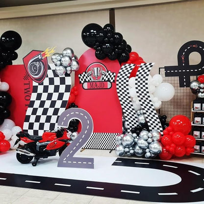 Red and Black Silver Balloon Arch Kit - Image 3