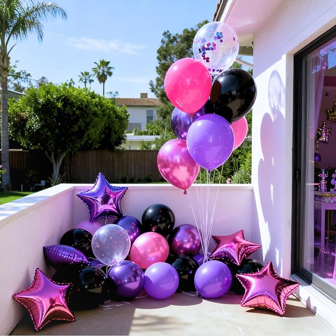 Purple Pink Black Balloons - Image 6