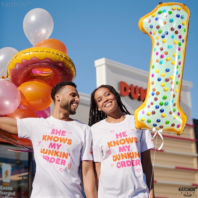 KatchOn Number 1 Donut Balloon 40 Inch Sweet One Birthday Party Decorations | - Image 6
