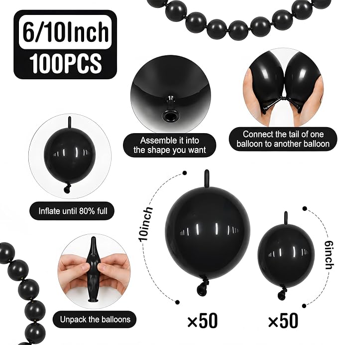 Black Linking Balloons - Image 2