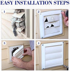 Funmit 6" Louvered Vent Cover 8" x 8" Oversize Outside Dimensions for Exterior Wall Vent Hood Outlet Airflow Vent Dryer Air Vent (White)
