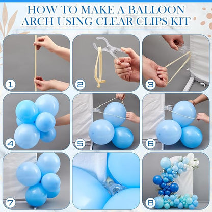 210 Pcs Balloon Arch Kit, 16 Clear 3.5 Inch Clips, 100 Clear 260 Balloons | - Image 3