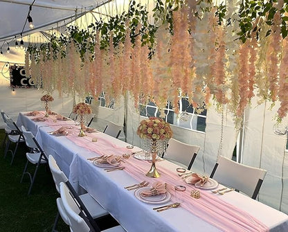 Artificial Wisteria Hanging Flowers Fake Wisteria Flower Garland Silk Vines - Image 4