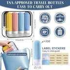 Travel Bottles for Toiletries, 3oz TSA Approved Travel Size Toiletries, Silicone Leak-Proof Refillable Containers, Squeezable Liquid Essentials Bottles W/Clear Bag (COLORFUL)