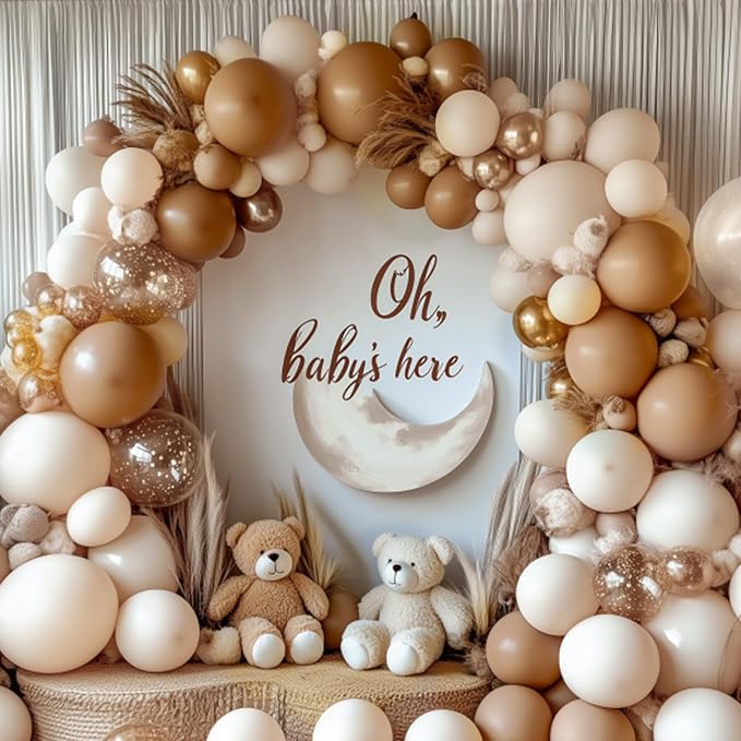 RUBFAC 135pcs Sand White Balloons Cream Beige Latex Balloon, Different Sizes 18 - Image 5