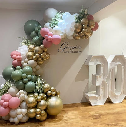 152Pcs Pink and Green Balloon Garland Arch Kit - Image 4