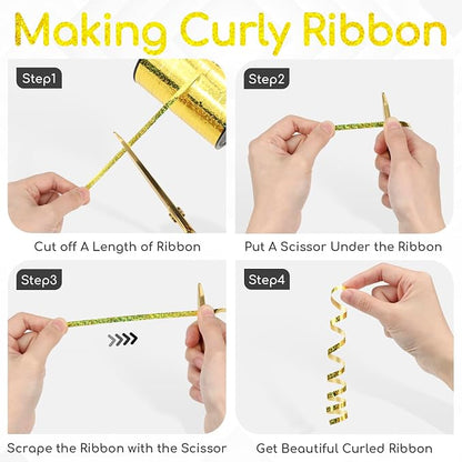 600 Yards Gold Shiny Curling Ribbon 1/5 Inch Metallic Gold Balloon String Ribbon - Image 3