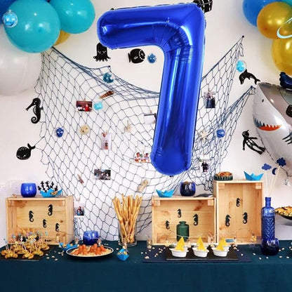 TONIFUL 40 Inch Navy Blue Number 7 Balloons Large Foil 7th Birthday Decor | - Image 3